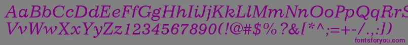 ClassicSsiItalic-fontti – violetit fontit harmaalla taustalla