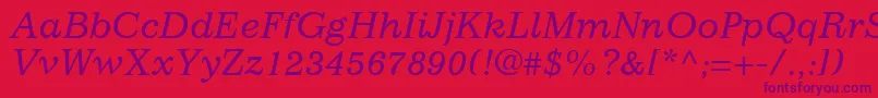 ClassicSsiItalic Font – Purple Fonts on Red Background