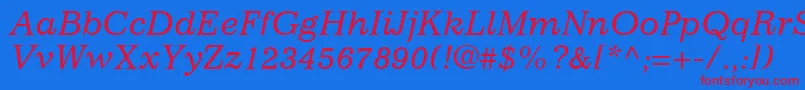 ClassicSsiItalic Font – Red Fonts on Blue Background