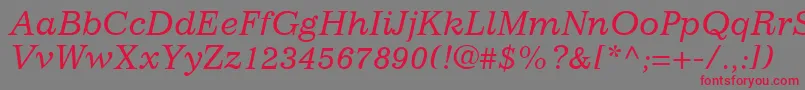 ClassicSsiItalic-Schriftart – Rote Schriften auf grauem Hintergrund