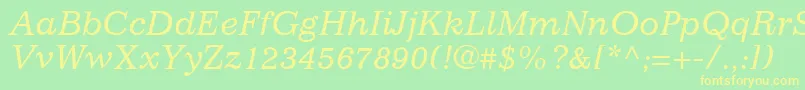 ClassicSsiItalic Font – Yellow Fonts on Green Background