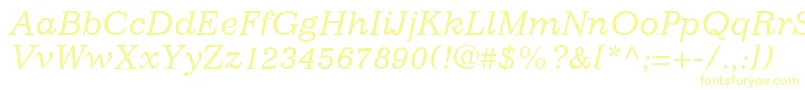 フォントClassicSsiItalic – 黄色のフォント