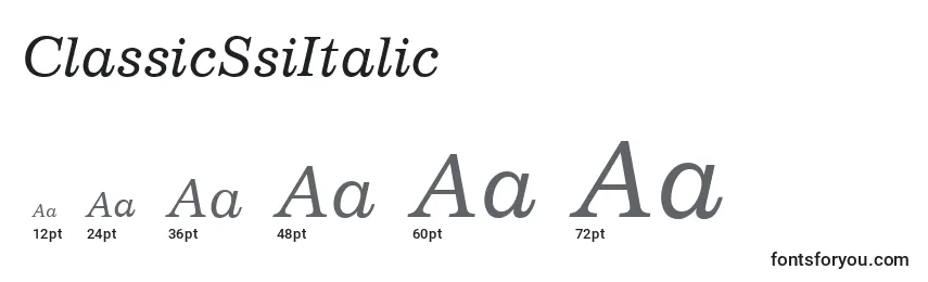 ClassicSsiItalic Font Sizes