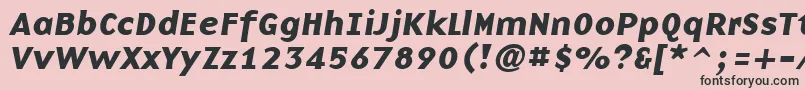 Police BasenineBoldItalic – polices noires sur fond rose