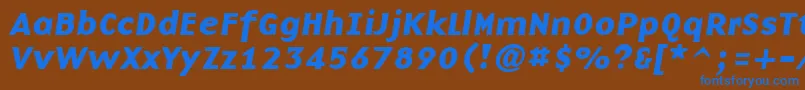 フォントBasenineBoldItalic – 茶色の背景に青い文字