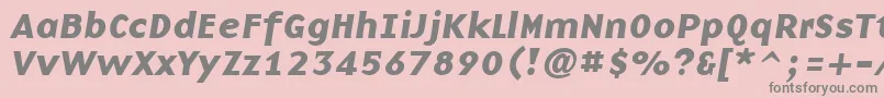 BasenineBoldItalic Font – Gray Fonts on Pink Background