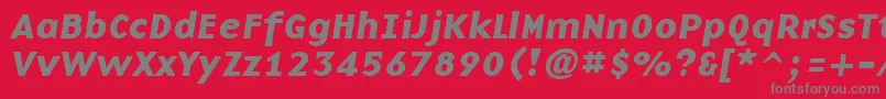 フォントBasenineBoldItalic – 赤い背景に灰色の文字