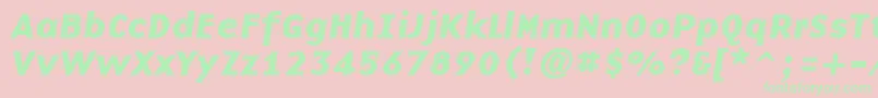 BasenineBoldItalic-Schriftart – Grüne Schriften auf rosa Hintergrund