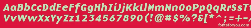 BasenineBoldItalic Font – Green Fonts on Red Background
