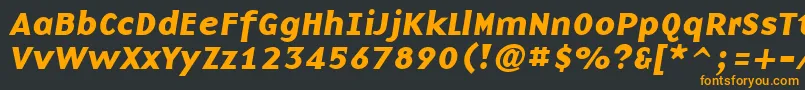 フォントBasenineBoldItalic – 黒い背景にオレンジの文字