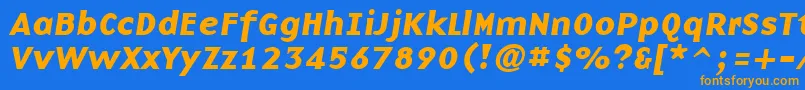 Шрифт BasenineBoldItalic – оранжевые шрифты на синем фоне