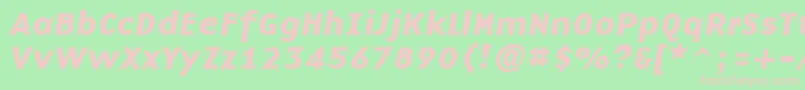 BasenineBoldItalic-Schriftart – Rosa Schriften auf grünem Hintergrund