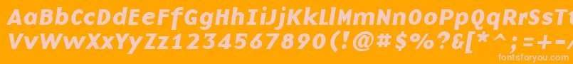 Police BasenineBoldItalic – polices roses sur fond orange