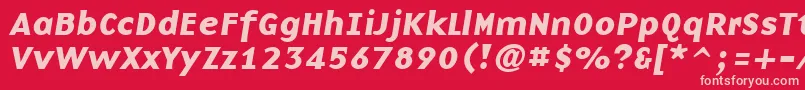 Czcionka BasenineBoldItalic – różowe czcionki na czerwonym tle