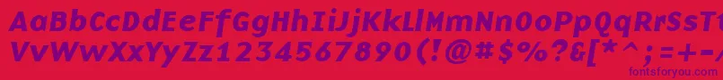BasenineBoldItalic Font – Purple Fonts on Red Background