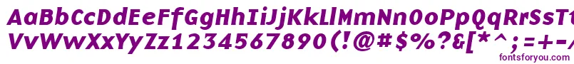 Czcionka BasenineBoldItalic – fioletowe czcionki