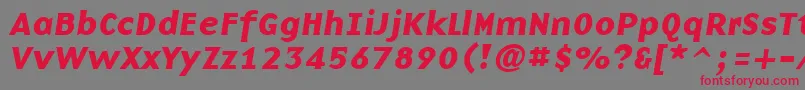 BasenineBoldItalic Font – Red Fonts on Gray Background