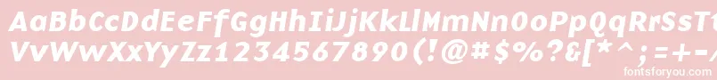 Weitere Informationen zur BasenineBoldItalic-Schriftart BasenineBoldItalic-Schriftart – Weiße Schriften auf rosa Hintergrund