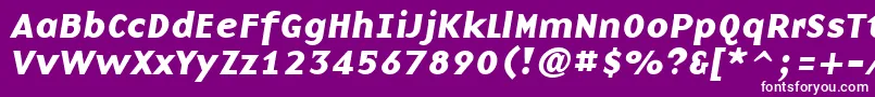 BasenineBoldItalic-Schriftart – Weiße Schriften auf violettem Hintergrund