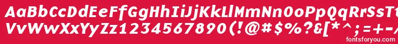 BasenineBoldItalic-Schriftart – Weiße Schriften auf rotem Hintergrund