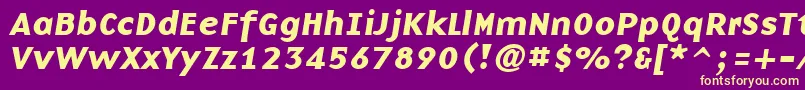 BasenineBoldItalic Font – Yellow Fonts on Purple Background