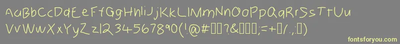 フォントZebru – 黄色のフォント、灰色の背景