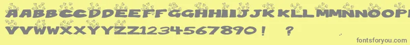 Popcorn Font – Gray Fonts on Yellow Background