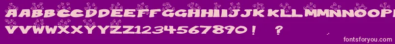 Popcorn-Schriftart – Rosa Schriften auf violettem Hintergrund