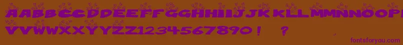 Popcorn Font – Purple Fonts on Brown Background