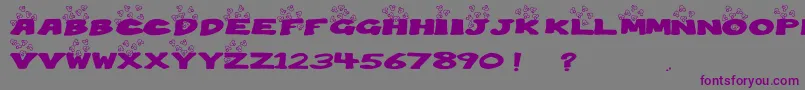 Popcorn Font – Purple Fonts on Gray Background
