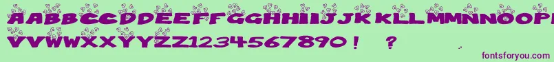 Popcorn Font – Purple Fonts on Green Background
