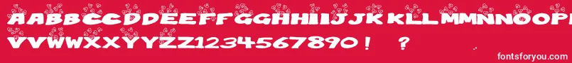 フォントPopcorn – 赤い背景に白い文字