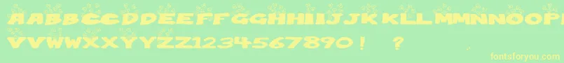 Popcorn Font – Yellow Fonts on Green Background