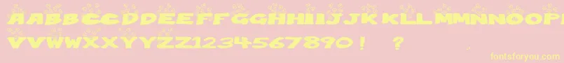 Popcorn Font – Yellow Fonts on Pink Background