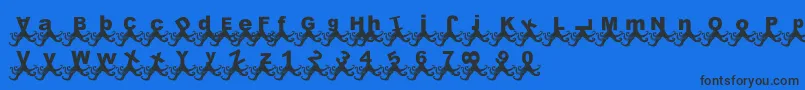 PaulPulpo Font – Black Fonts on Blue Background