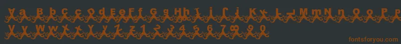 PaulPulpo-fontti – ruskeat fontit mustalla taustalla