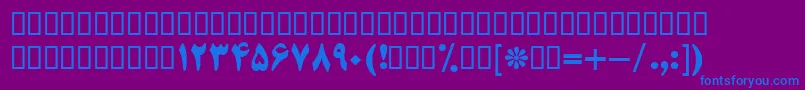 BTitrBold-fontti – siniset fontit violetilla taustalla