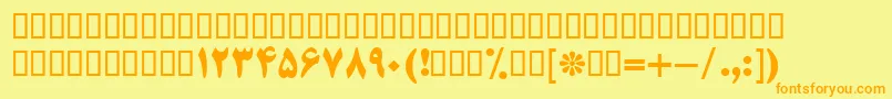 BTitrBold-Schriftart – Orangefarbene Schriften auf gelbem Hintergrund