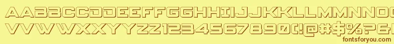 Spyagencyv33D Font – Brown Fonts on Yellow Background