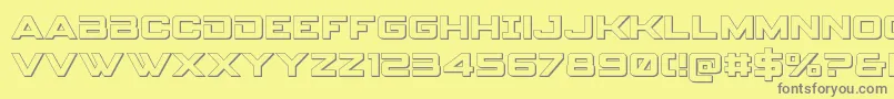 Spyagencyv33D Font – Gray Fonts on Yellow Background