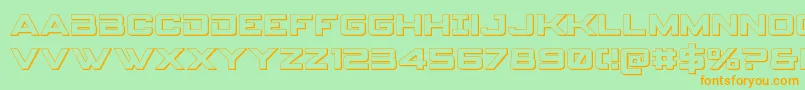 Spyagencyv33D-Schriftart – Orangefarbene Schriften auf grünem Hintergrund