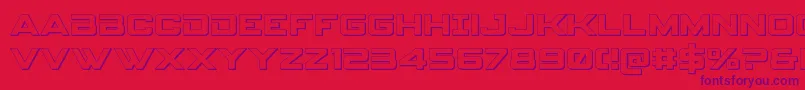 Spyagencyv33D Font – Purple Fonts on Red Background