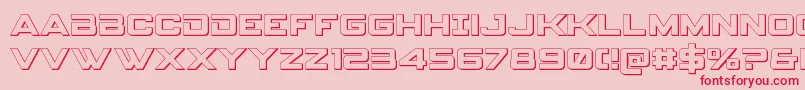 フォントSpyagencyv33D – ピンクの背景に赤い文字
