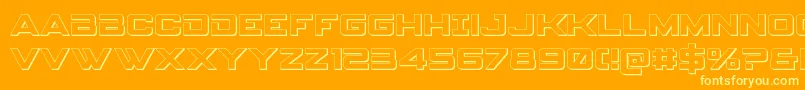 Spyagencyv33D Font – Yellow Fonts on Orange Background