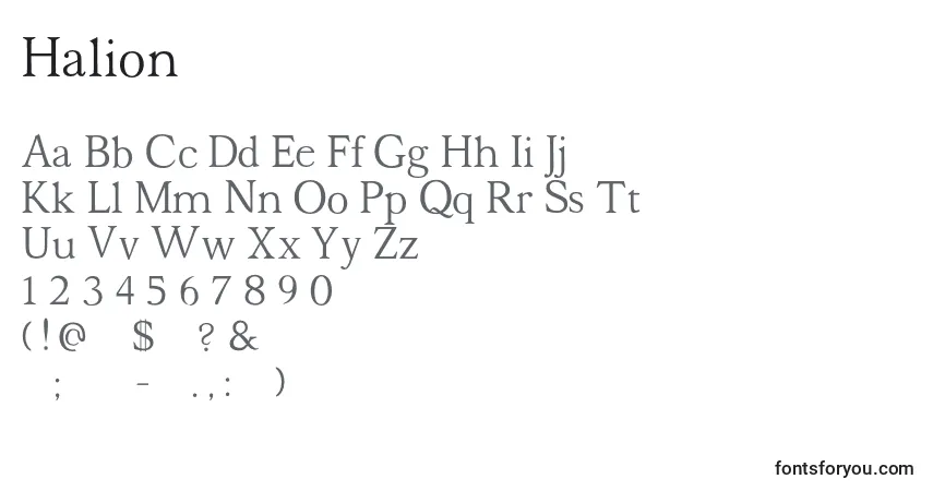Halionフォント–アルファベット、数字、特殊文字