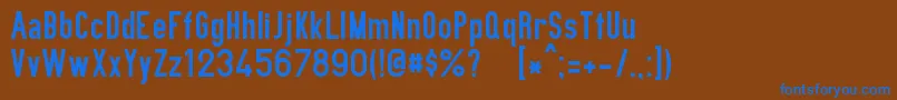 PrIv44Ausg3 Font – Blue Fonts on Brown Background