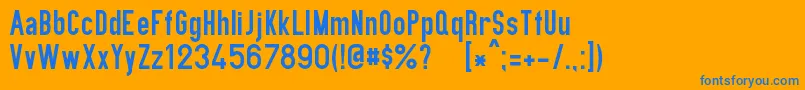 PrIv44Ausg3 Font – Blue Fonts on Orange Background
