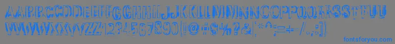 Fonte Garbedgeromanc – fontes azuis em um fundo cinza