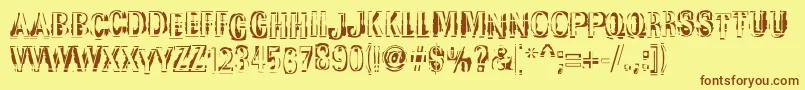 Czcionka Garbedgeromanc – brązowe czcionki na żółtym tle
