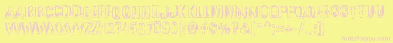 Garbedgeromanc Font – Pink Fonts on Yellow Background
